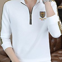 男士長袖上衣 男士打底上衣 男士長袖T恤2023春秋季貼身舒適翻領polo衫新款百搭潮流印花上衣 歷史價格詳細信息