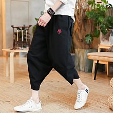 中年男士七分褲 休閑男短褲夏季薄款中老年男褲寬松純棉中褲7分褲 歷史價格詳細信息