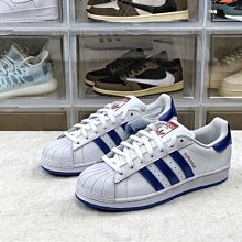 adidas Superstar 白 藍 青花瓷 小白鞋 金標 貝殼頭 休閒鞋 男鞋 零碼福利品 【ACS】 歷史價格詳細信息