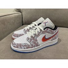 Air Jordan 1 Low 藍白 紅勾 愛國者 皮革 激光 時尚 低筒 籃球鞋 CV4892-100 女鞋 歷史價格詳細信息