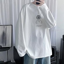 T恤男長袖純棉打底衫春秋新款青少韓版休閒圓領長袖T恤衫男裝男性服飾流行男裝休閒服裝-正正男裝 歷史價格詳細信息