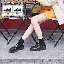 女鞋 厚底小皮鞋女款英倫風復古一腳蹬增高黑色樂福鞋新款秋季單鞋 歷史價格詳細信息