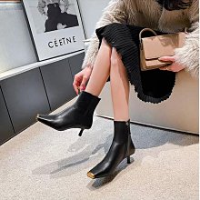 【MAD小鋪】Massimo Dutti女鞋 真皮時尚女短靴秋冬女靴尖頭細跟側拉鏈馬丁靴 歷史價格詳細信息