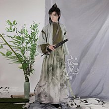 原創正品原創漢服【鶴秋】男士春秋曲領晉制中國風仙鶴日常仙氣套裝 歷史價格詳細信息