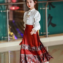 原創正品馬面裙女童漢服秋款中國風兒童唐裝古風古裝春秋季2023新款小女孩 歷史價格詳細信息