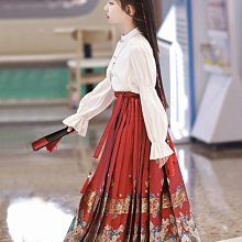 原創正品馬面裙女童漢服秋款中國風兒童唐裝古風古裝春秋季2023新款小女孩 歷史價格詳細信息