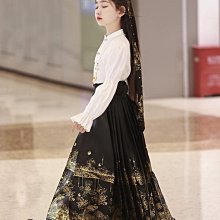 原創正品馬面裙女童漢服秋款中國風兒童唐裝古風古裝春秋季2023新款小女孩 歷史價格詳細信息