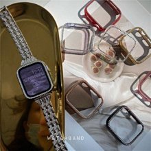 適用於蘋果手錶Iwatch 7654SE鑲鑽雙色保護殼45mm 44mm 41mm 40mm鏤空蘋果手錶保護套 歷史價格詳細信息