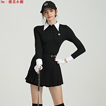 新款高爾夫高爾夫套裝球服裝女上衣短裙運動長袖T恤韓版GOLF衣服polo領修身 R8-名流旗艦 歷史價格詳細信息
