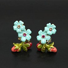 【企鵝北美代購】Les Nereides 女時尚百搭麥穗長款耳釘 琺瑯彩釉鑲鉆蝴蝶結紅花松石 歷史價格詳細信息