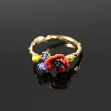 戒指夏日彩色多巴胺戒指女小眾設計高級感時尚個性食指疊戴指環配飾品 歷史價格詳細信息