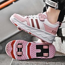 四輪暴走鞋帶輪按鈕可收縮兒童可充電學生輪滑鞋成人運動鞋溜冰鞋 歷史價格詳細信息