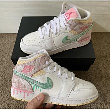 【Air Jordan 1 Mid GS “SPRITE”】藍綠 大童 時尚 休閒鞋 女款 歷史價格詳細信息