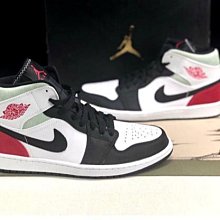 NIKE 休閒鞋 AIR JORDAN 1 MID 白紅 黑腳趾 AJ1 喬丹 女 BQ6472-160 歷史價格詳細信息