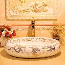 5Cgo【宅神】景德鎮陶瓷藝術臺上盆民宿酒店創意洗手盆景德鎮圓形洗臉盆面盆家用面盆t626941713484 歷史價格詳細信息