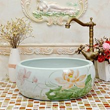 5Cgo【宅神】景德鎮陶瓷藝術臺上盆民宿酒店創意洗手盆景德鎮圓形洗臉盆面盆家用面盆t626941713484 歷史價格詳細信息