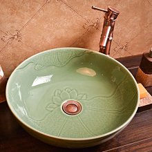 5Cgo【宅神】雕刻花紋臺上盆金屬釉洗臉盆單盆庭院水池臺盆簡易陶瓷水盆家用衛生間面盆t634880059976 歷史價格詳細信息