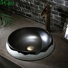 5Cgo【宅神】洗手盆臺中盆半嵌入式洗臉盆民宿衛生間洗面盆黑褐色窯變紋理臺盆家用t624780191558 歷史價格詳細信息