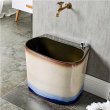 下殺-復古藝術落地式立柱盆戶外陽臺洗手盆洗臉盆一體立式臺*特價優惠 歷史價格詳細信息