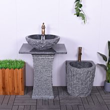 現貨陽臺落地式洗盆不銹鋼支架衛生間陶瓷洗臉盆柜組合一體巖板現代簡約 歷史價格詳細信息