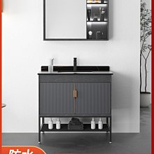 現貨巖板一體盆浴室柜組合落地式衛生間洗漱臺實木洗臉盆衛浴柜洗臺簡約 歷史價格詳細信息