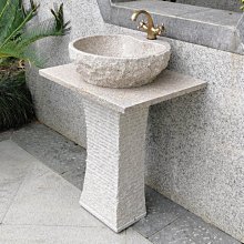 戶外洗手臺庭院立柱一體式人造石洗手臺 藝術洗手盆輕奢衛浴 歷史價格詳細信息