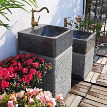 戶外洗手臺庭院立柱一體式人造石洗手臺 藝術洗手盆輕奢衛浴 歷史價格詳細信息