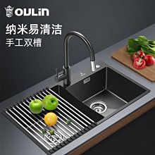 廚房水槽雙槽洗菜盆手工納米加厚304不銹鋼家用洗碗池大尺寸臺下 歷史價格詳細信息