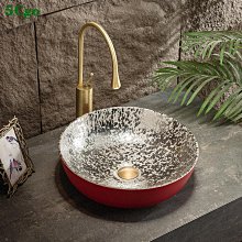 5Cgo【宅神】洗手盆臺中盆半嵌入式洗臉盆民宿衛生間洗面盆黑褐色窯變紋理臺盆家用t624780191558 歷史價格詳細信息