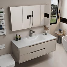 現貨巖板一體盆浴室柜組合落地式衛生間洗漱臺實木洗臉盆衛浴柜洗臺簡約 歷史價格詳細信息