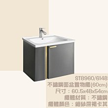 精選浴櫃 ST9260/6148 不鏽鋼面盆置物櫃(60CM) 不含龍頭 歷史價格詳細信息