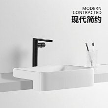 半嵌入式洗手盆大尺寸陶瓷臺上盆方形半掛盆洗臉盆面盆單盆臺中盆 歷史價格詳細信息