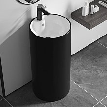 連體立柱盆一體落地式小戶型圓形彩色藝術土豪金洗手臺輕奢洗臉盆 歷史價格詳細信息