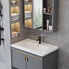 浴室櫃 浴櫃組合現代簡約小戶型衛生間太空鋁合金洗漱臺洗手臉面盆鏡櫃 歷史價格詳細信息