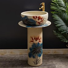 立柱式洗臉盆不鏽鋼立柱盆戶外庭院立柱洗手盆一體落地式洗手臺池 歷史價格詳細信息