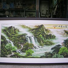 [ 丁銘畫廊 ] 旭日東昇-靠山圖 - 帶財 進財圖 -步步高升- 事事有出路-山水畫-純手工畫-油畫原作品-含裱框價格 歷史價格詳細信息
