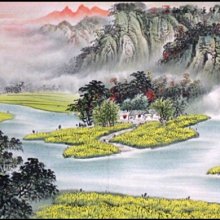 【開運幸運星】精品 手繪 山水畫 風水畫 招財 聚寶盆 MN 國畫 四尺 137*67cm  A50 歷史價格詳細信息