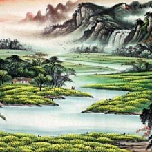 【開運幸運星】精品 手繪 山水畫 風水畫 招財 聚寶盆 MN 國畫 四尺 137*67cm  A50 歷史價格詳細信息