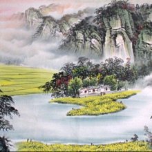 【開運幸運星】精品 手繪 山水畫 風水畫 招財 聚寶盆 MN 國畫 四尺 137*67cm  A50 歷史價格詳細信息