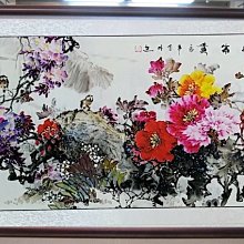 『府城畫廊-手繪國畫』牡丹花－花開富貴－67x127－(含框價，可換框)－有實體店面－請查看關於我聯繫－AB44 歷史價格詳細信息