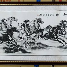『府城畫廊-手繪國畫』八駿馬－八駿圖－馬到成功－67x127－(含框價，可換框)－有實體店面－請查看關於我聯繫AB143 歷史價格詳細信息