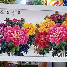 『府城畫廊-手繪國畫』牡丹花－花開富貴－67x127－(含框價，可換框)－有實體店面－請查看關於我聯繫－AB44 歷史價格詳細信息