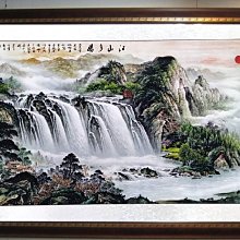 『府城畫廊-手繪國畫』山水畫－右流－源遠流長－高質感畫作－125x210－(含框價)－(名師手繪真跡：陳亮)－AF15 歷史價格詳細信息