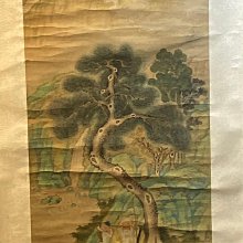 仇英山水畫卷軸畫定制客廳裝飾字畫書房掛畫絲綢畫春游晚歸仿古畫 歷史價格詳細信息