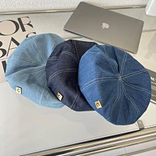 帽子圓標牛仔貝雷帽女春秋顯臉小大頭圍日系百搭畫家帽潮時尚透氣 歷史價格詳細信息