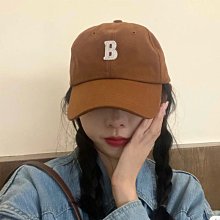 B字母帽子女韓版ins春秋顯臉小夏季咖色鴨舌帽休閑日系棒球帽 歷史價格詳細信息