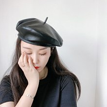 日系皮質貝雷帽女春秋季英倫復古八角帽簡約百搭pu皮畫家帽潮  露天市集  全台最大的網路購物市集 歷史價格詳細信息