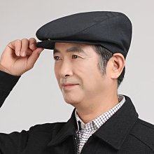 帽子男秋冬中老年人前進帽老人鴨舌帽毛呢加絨保暖護耳爸爸爺爺帽(SL) 歷史價格詳細信息