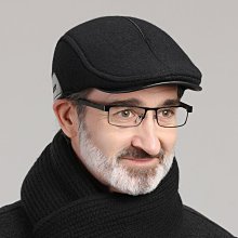 帽子男秋冬中老年人前進帽老人鴨舌帽毛呢加絨保暖護耳爸爸爺爺帽(SL) 歷史價格詳細信息