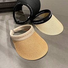 草帽 夏天帽子女空顶帽麦秆草手工编织蝴蝶结日本专柜明星同款遮阳防晒~熱銷 歷史價格詳細信息